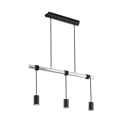 EGLO Townshend 3 Pendel Med 3x5W GU10 LED Pære i Sort/Stål/Krom
