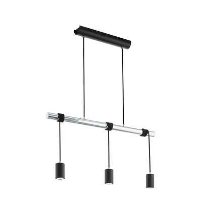 EGLO Townshend 3 Pendel Med 3x5W GU10 LED Pære i Sort/Stål/Krom