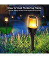 Outlet: Eksklusiv LED Solcelle Fakkel, IP65 i Sort - (4 Stk. Pakke)