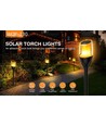 Outlet: Eksklusiv LED Solcelle Fakkel, IP65 i Sort - (4 Stk. Pakke)