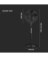 55W Stålventilator - med 410mm rundfod, 4 knapper, 5 blad (16 tommer)