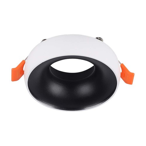 GU10 lampe - rundt hvidt ramme, sort reflektor