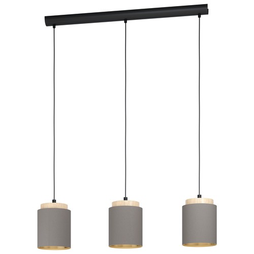 Outlet: EGLO Albariza Pendel Lampe Til 3xE27 Række i Stål/Træ