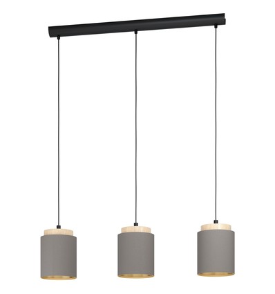 Outlet: EGLO Albariza Pendel Lampe Til 3xE27 Række i Stål/Træ