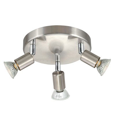 Outlet: EGLO Mini Rundel 3,1W Ø145 Med 3xGU10 I Børstet Stål