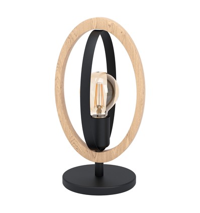 Outlet: EGLO Basildon Bordlampe Til E27 i Træ/Sort