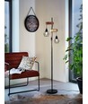 Outlet: EGLO Townshend 5 Gulvlampe Med 2 x E27 Lampeskærm i Sort/Træ