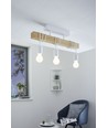 Outlet: EGLO Townshend Loftlampe Med 3 x E27 i Hvid/Træ