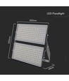 500W LED projektør - Super High Power, 1m kabel, Samsung chip, 4000K, sort hus, IP65, 135lm/W