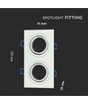 2xGU10 lampe firkantet hvid