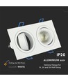 2xGU10 lampe firkantet hvid