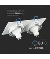 2xGU10 lampe firkantet hvid