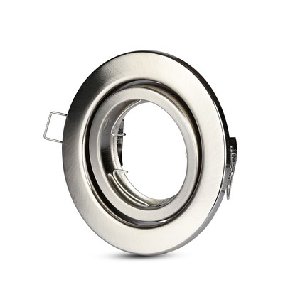 GU10 lampe - rundt, satin nikkel