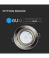 GU10 lampe - rundt, satin nikkel