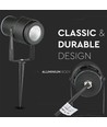 12W LED havelampe - grøn, sort hus