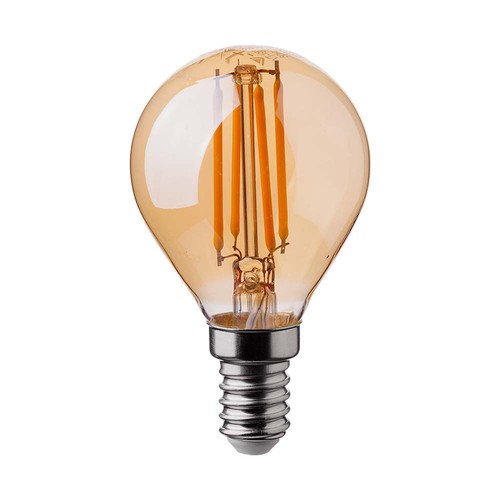 P45 Pære 4W E14 - Kultråds, Amber Cover, 2200K