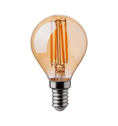 P45 Pære 4W E14 - Kultråds, Amber Cover, 2200K