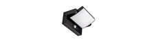 17W Væglampe med Sensor - LED, 3000K, Sort, IP65