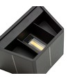 Solcelle væglampe - Sort, op/ned, justerbar spredning skumringssensor, IP54