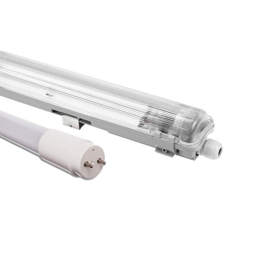 Limea T8 LED enkelttarmatur - Inkl. 1x9W 60cm LED rør, IP65 vandtæt