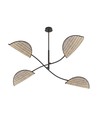 Lotus 4 Sort/Naturlig loftslampe - E14, 230V, uden lyskilde