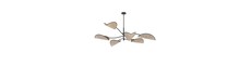 Lotus 6 Sort/Naturlig loftslampe - E14, 230V, uden lyskilde