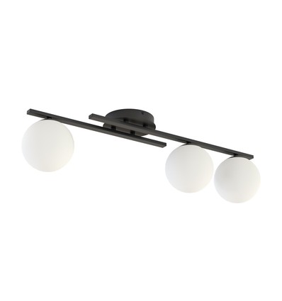 Kairo 3 Sort/Opal loftslampe - Ø14 cm, E14, 230V, uden lyskilde