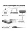 Strømforsyning til sauna downlight - 18W, 6 udgange, 24V, 135cm ledning