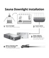 Fordeler til Sauna downlight - 6 udgange, 2 meter ledning