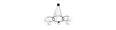 Libra 6 Sort/Opal pendellampe - Ø15 cm, E14, 230V, uden lyskilde