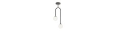 Atria 2 Sort/Opal pendellampe - Ø15 cm, E14, 230V, uden lyskilde