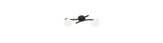 Opus 2 Sort/Opal loftslampe - Ø15 cm, E14, 230V, uden lyskilde