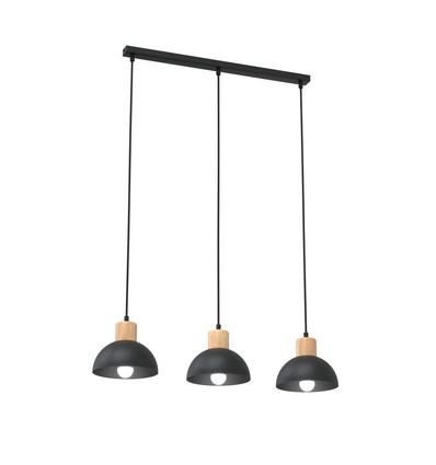 Seco 3 Sort loftslampe - Ø18 cm, E27, 230V, uden lyskilde