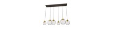 Nando 6 Sort/Guld pendellampe - Ø24 cm, E27, 230V, uden lyskilde