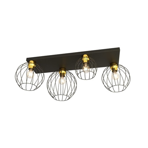 Nest 4 Sort/Guld loftslampe - Ø24 cm, E27, 230V, uden lyskilde