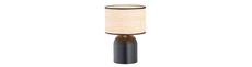 Aspen LN1 Sort/Rattan bordlampe - Ø25 cm, E27, 230V, uden lyskilde