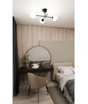 Roma 4 Sort/Opal loftslampe - Ø14 cm, E14, 230V, uden lyskilde