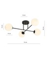 Roma 4 Sort/Opal loftslampe - Ø14 cm, E14, 230V, uden lyskilde