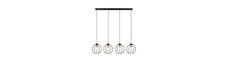Gino 4 Sort/Guld pendellampe - Ø24 cm, E27, 230V, uden lyskilde