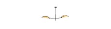 Lotus 2 Sort/Rattan loftslampe - Ø12 cm, E14, 230V, uden lyskilde