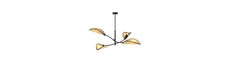 Lotus 4 Sort/Rattan loftslampe - Ø12 cm, E14, 230V, uden lyskilde