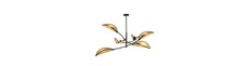 Lotus 6 Sort/Rattan loftslampe - Ø12 cm, E14, 230V, uden lyskilde