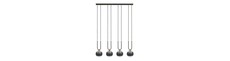 Glam 4 Sort/Stribe pendellampe - Ø14 cm, E14, 230V, uden lyskilde