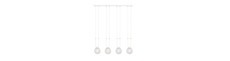 Glam 4 Hvid/Transparent pendellampe - Ø14 cm, E14, 230V, uden lyskilde
