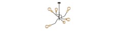 Bolt 6 Sort/Guld loftslampe - E27, 230V, uden lyskilde