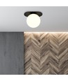 Plaza 1 Sort/Opal loftslampe - Ø15 cm, E14, 230V, uden lyskilde