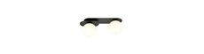 Plaza 2 Sort/Opal loftslampe - Ø15 cm, E14, 230V, uden lyskilde