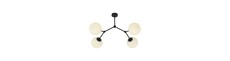 Space 4 Sort/Opal loftslampe - Ø15 cm, E14, 230V, uden lyskilde