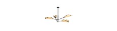 Vene 4 Sort/Rattan loftslampe - Ø12 cm, E14, 230V, uden lyskilde