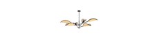 Vene 6 Sort/Rattan loftslampe - Ø12 cm, E14, 230V, uden lyskilde